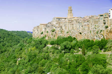 Lookout of an ancient village built on tuff - Pitigliano - Tuscany - Italyの写真素材