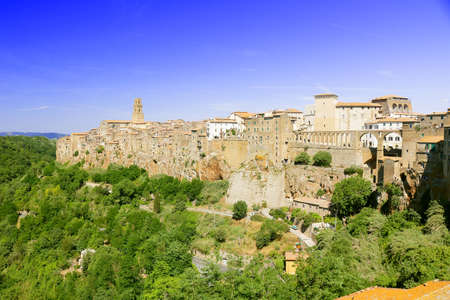 Lookout of an ancient village built on tuff - Pitigliano - Tuscany - Italyの写真素材