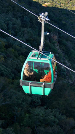Cable car on the Harties Aerial Cableway at Hartbeespoort Dam outside of Johannesburg, South Africaのeditorial素材
