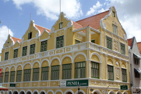 Penha Building in the Old Town in Willemstad, Curacaoのeditorial素材