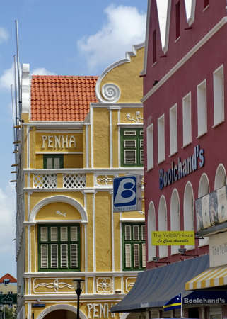Penha Building in the Old Town in Willemstad, Curacaoのeditorial素材