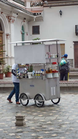 Food vendor on a street in Cuenca, Ecuadorのeditorial素材