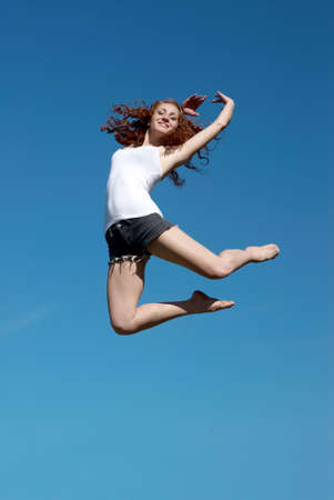 The happy young Girl on Outdoors