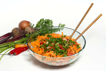 closeup on a fresh salad bowl.の写真素材