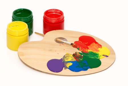 Artist's palette with multiple colors