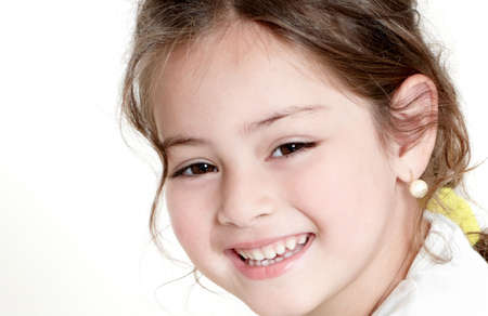  happy little girl  a on white background