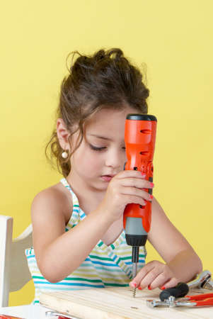 Little Girls on creative lessonの写真素材