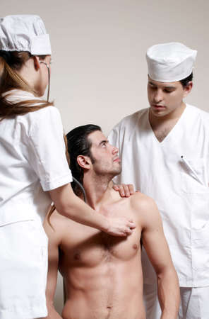 Physicians emergency with the patientの写真素材