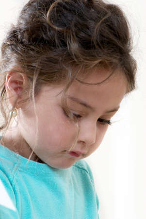  little girl. Portrait from the bottom pointの写真素材