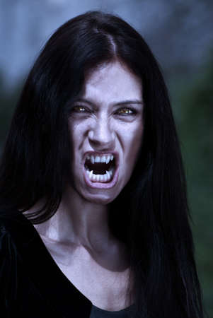 Portrait vampire at a moonlightの写真素材