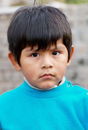 Little boy portrait at the streetの写真素材