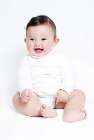 Happy baby a on light background 