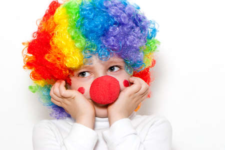 The cheerful clown on a light background の写真素材