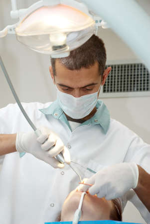 Medical treatment at the dentist office の写真素材