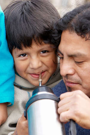 Portrait little boy wiht father