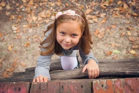 Portrait of a beautiful liitle girl close-upの写真素材