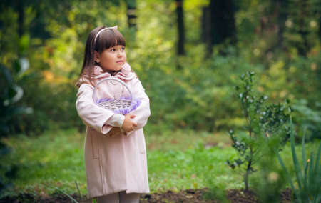 beautiful liitle girl outdoor in parkの写真素材