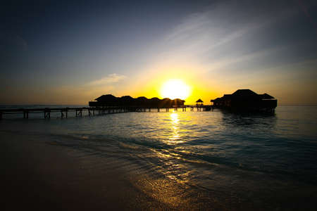 Sunset in the Maldivesの写真素材
