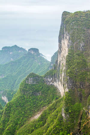 China, Hunan, Mount Tianmen Shanの写真素材
