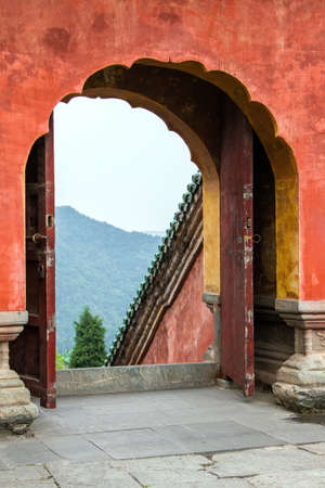 China, Hubei Province, the monastery Wudang, Fu Zhen templeの写真素材