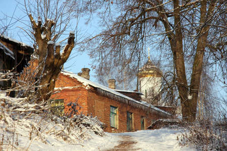 City suburb during winter timeの写真素材