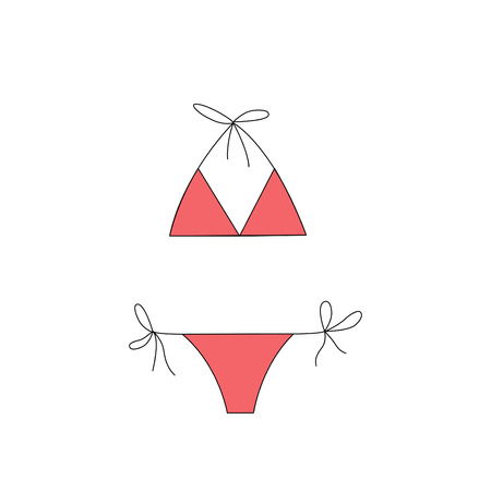 Red swimsuit on a white backgroundのイラスト素材