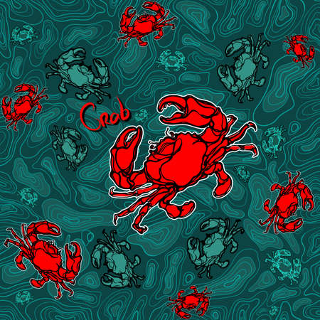 seamless pattern of crabのイラスト素材