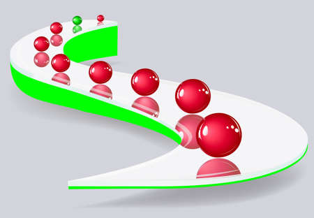 beautiful illustration of the road from mirror and colour ball のイラスト素材