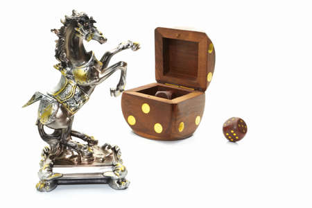 Composition horse, cubes for play and gift の写真素材