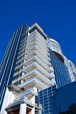glass business building on background blue sky のeditorial素材