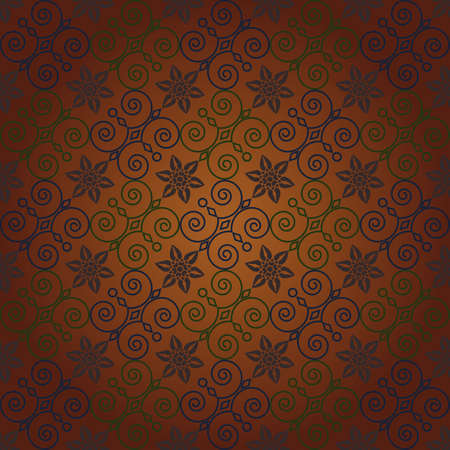 Seamless ornamental wallpaper, floral pattern, illustration, backgroundのイラスト素材