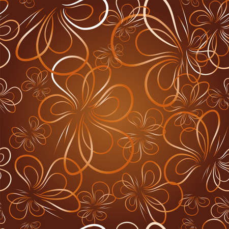 Full decorative wallpaper with butterfly, a flower sample のイラスト素材