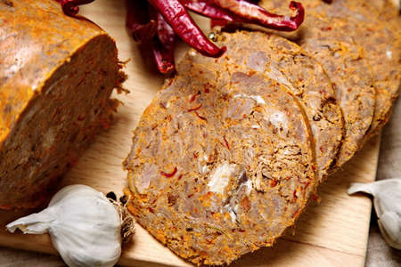 Kavyrma on the board. Gagauz and Turkish cuisine.の写真素材