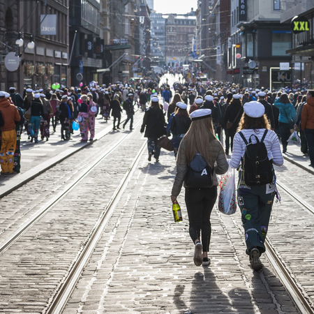 May Day Eve is a traditional carnival day in Finland, Especially for the students.のeditorial素材