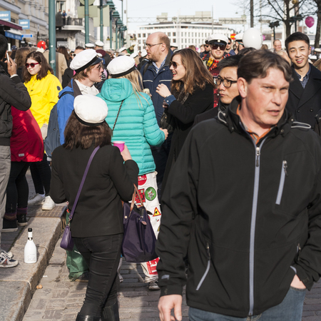 May Day Eve is a traditional carnival day in Finland, Especially for the students.のeditorial素材