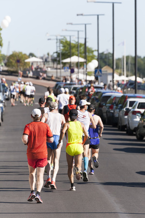 Runners in Helsinki City Marathon 2015のeditorial素材