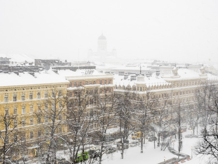 Snowfall in Helsinkiのeditorial素材