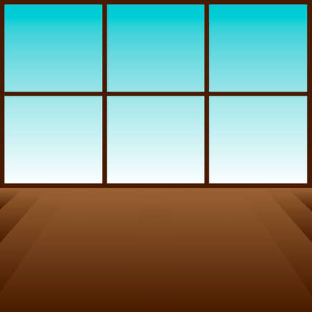 Vector illustration. Interior of the room with a large windowのイラスト素材
