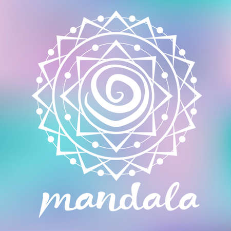 Beautiful vector illustration. Soft white mandalaのイラスト素材