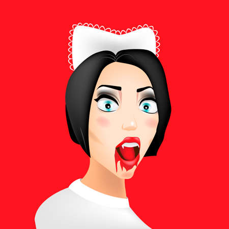 Beautiful vector illustration. The girl is a vampire. Suit for Halloween.のイラスト素材
