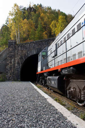 entrance to the tunnel (around Baikal railroad)の写真素材