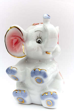 china elephant on white backgroundの写真素材