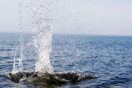 splashes on the lake Baikal surfaceの写真素材