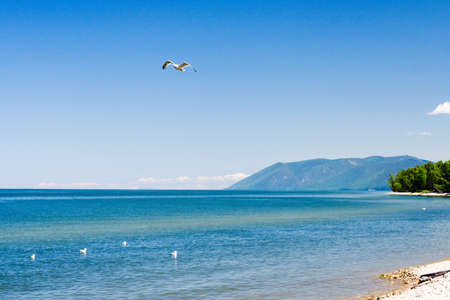 Baikal lakeside with cape の写真素材
