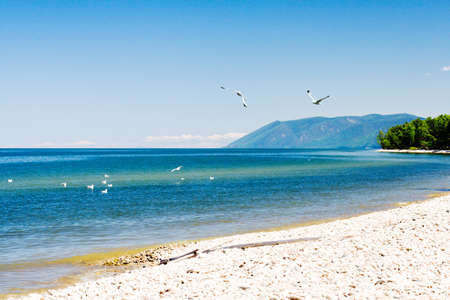 Baikal lakeside with cape の写真素材