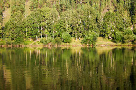 the picture of mirror-like river