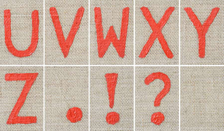 Oil paint alphabet letters.Each letter is a different shot.Build your own OIL PAINT sentence!の写真素材