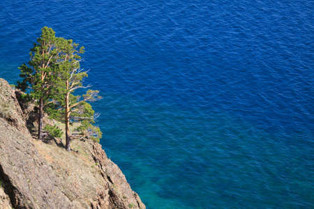 Background of lake Baikal view. Copyspaceの写真素材