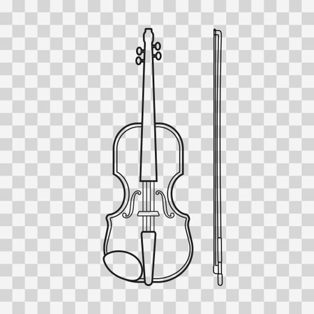 Violin icon in line styleのイラスト素材