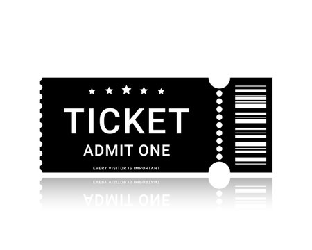 Ticket. Pass or coupon icon. Vector illustration isolated on backgroundのイラスト素材